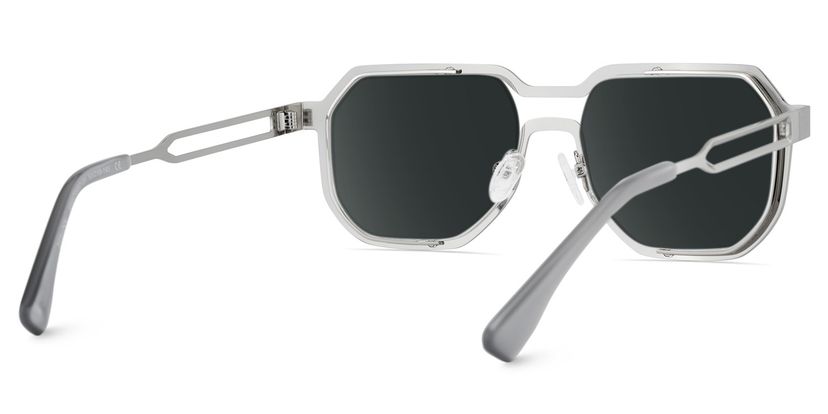 Stylish Black and Silver Geometric Sunglasses Black & Silver Geometric Sunglasses | Zumiez main image 4