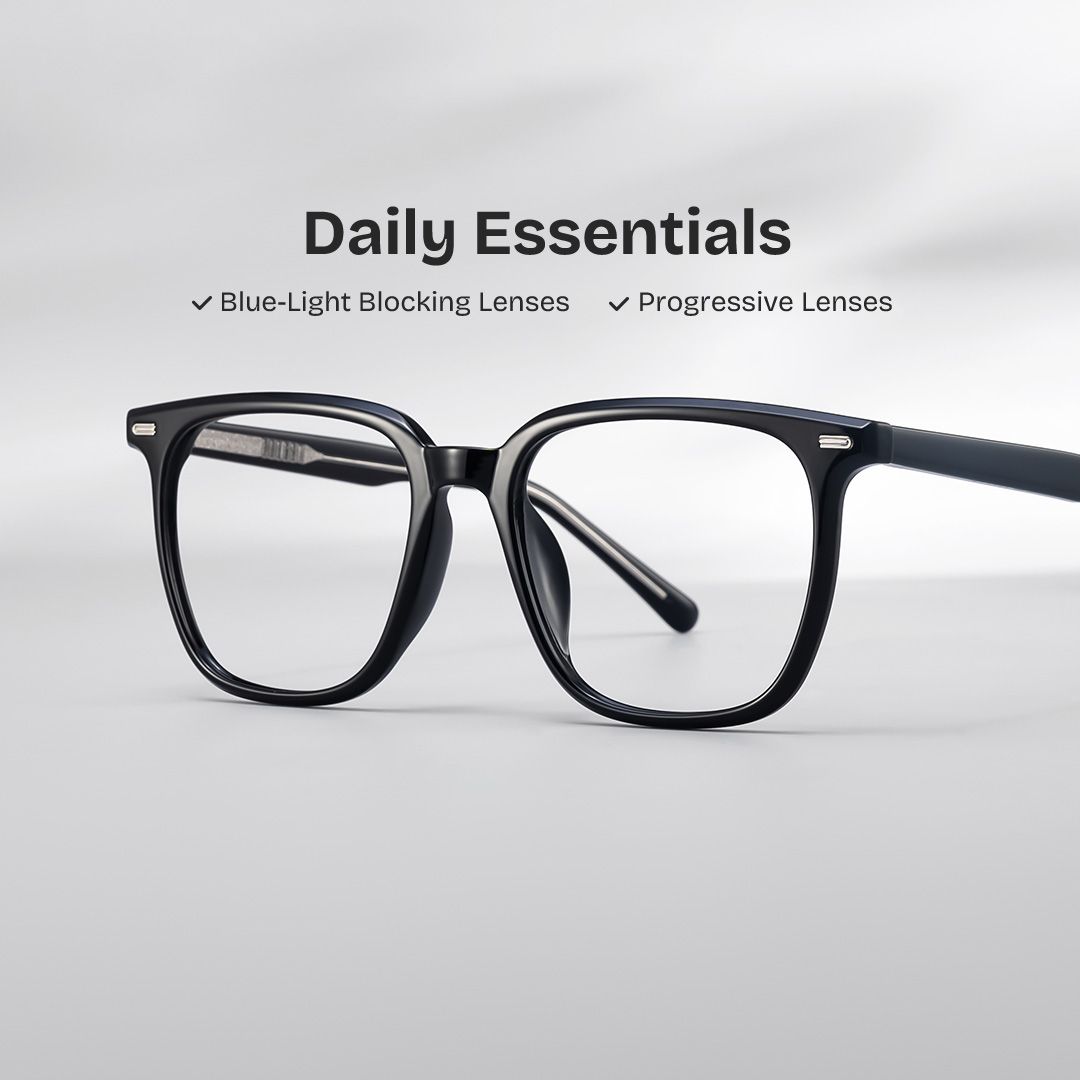 Eliza Square Black TR90 Eyeglass Frame for Daily | ZEELOOL0