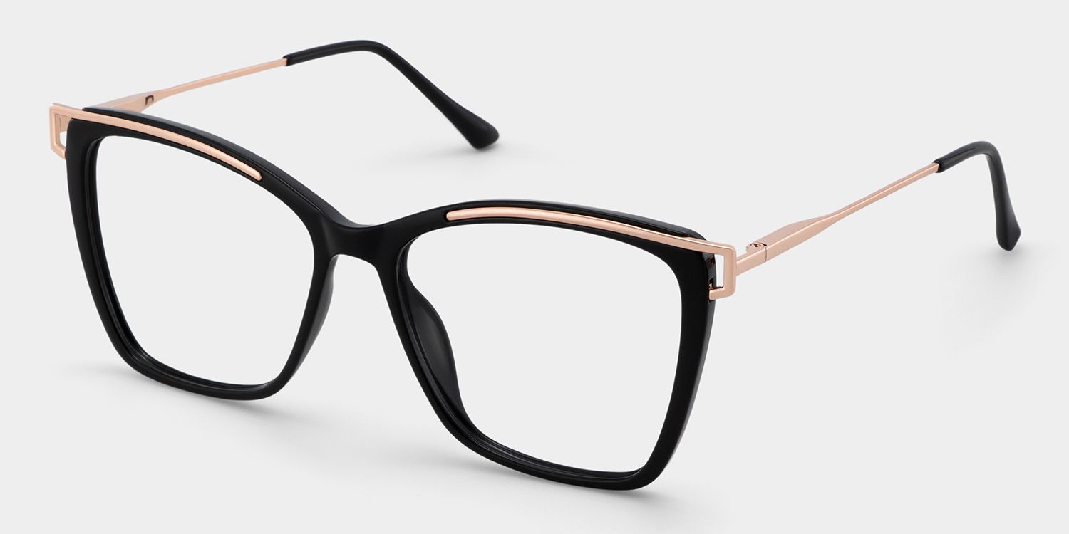 Krystle Square Black Eyeglasses and Glasses Frames4
