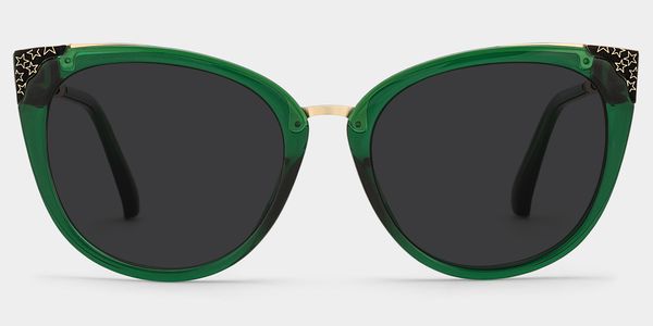 Dalton Plastic Dark-Green Cat Eye Frame Sunglasses | ZEELOOL display picture 2