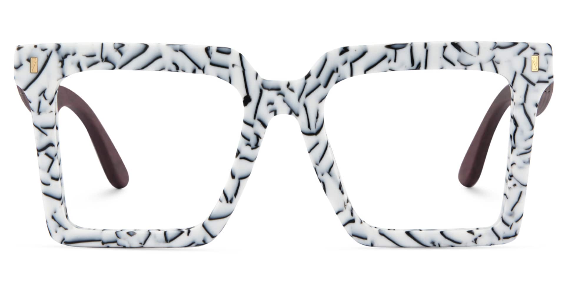 Retro Square Glasses Frames With Wood Temples - Zeelool Glasses1