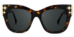 Minfia Tortoise Square Sunglasses0