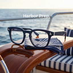 Pierce Blue Round Glasses0