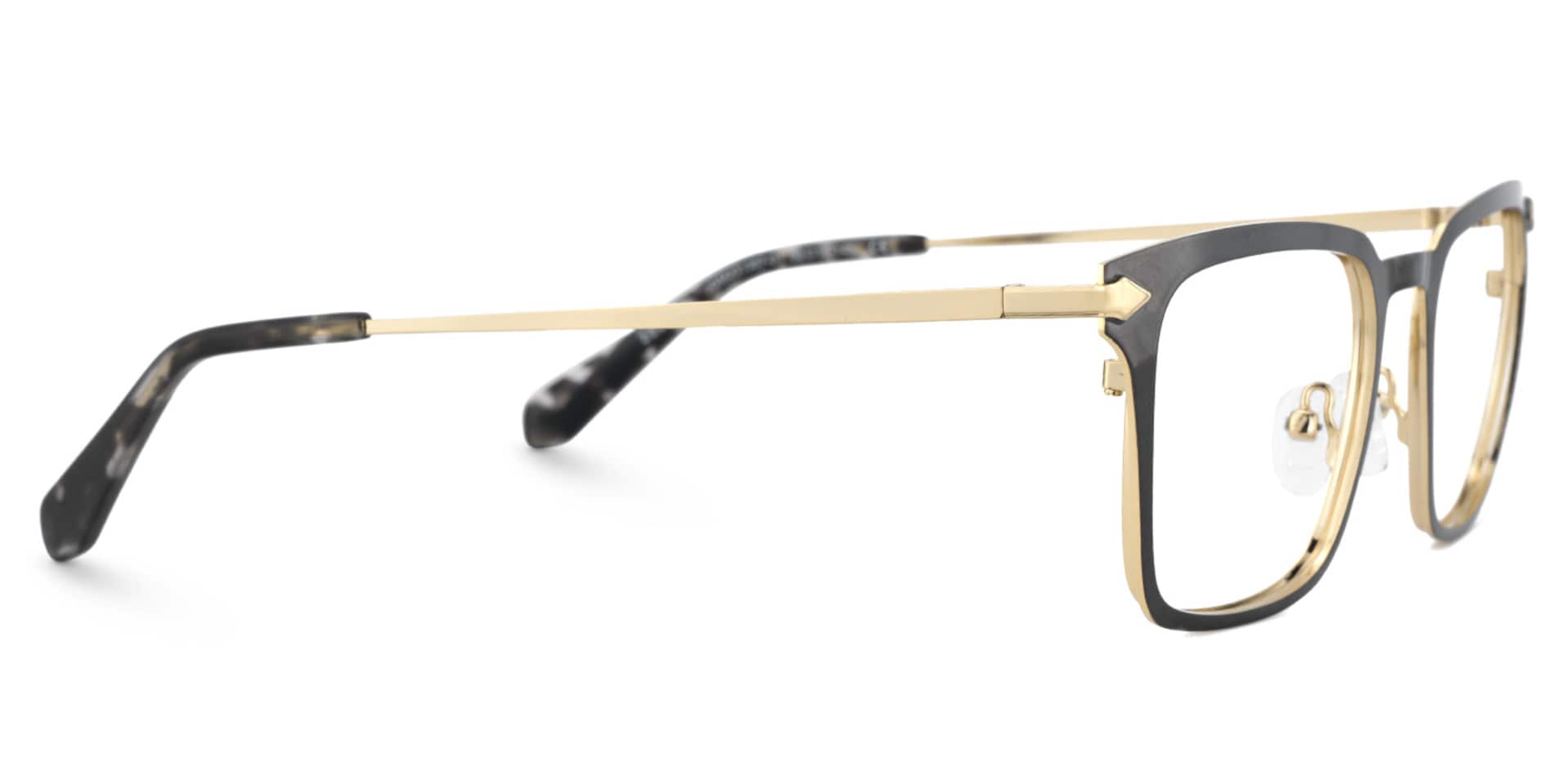 Black Color Chaney Rectangle Prescription Glasses | Zeelool4