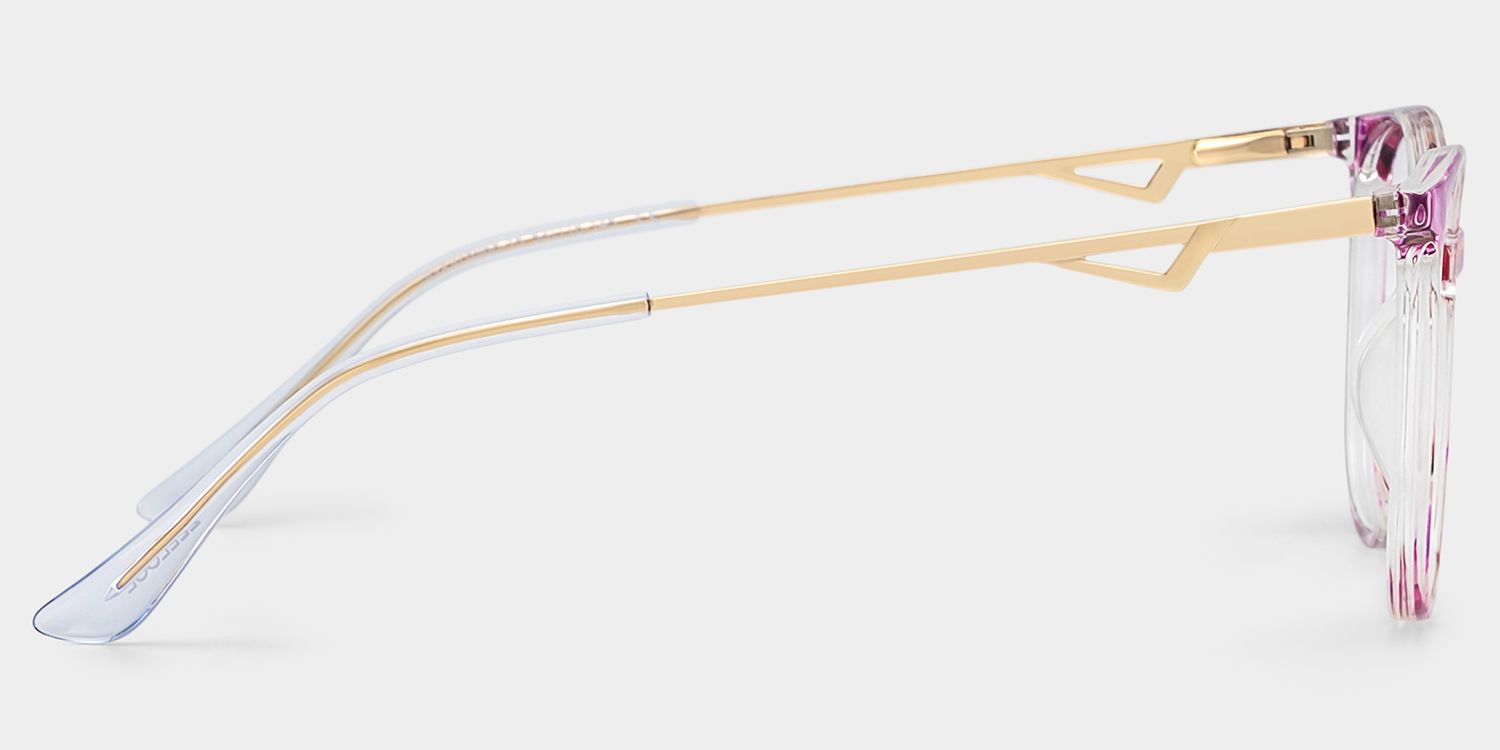 Chanty Floral Eyeglass Frames - Purple Round Mixed Glasses | ZEELOOL4