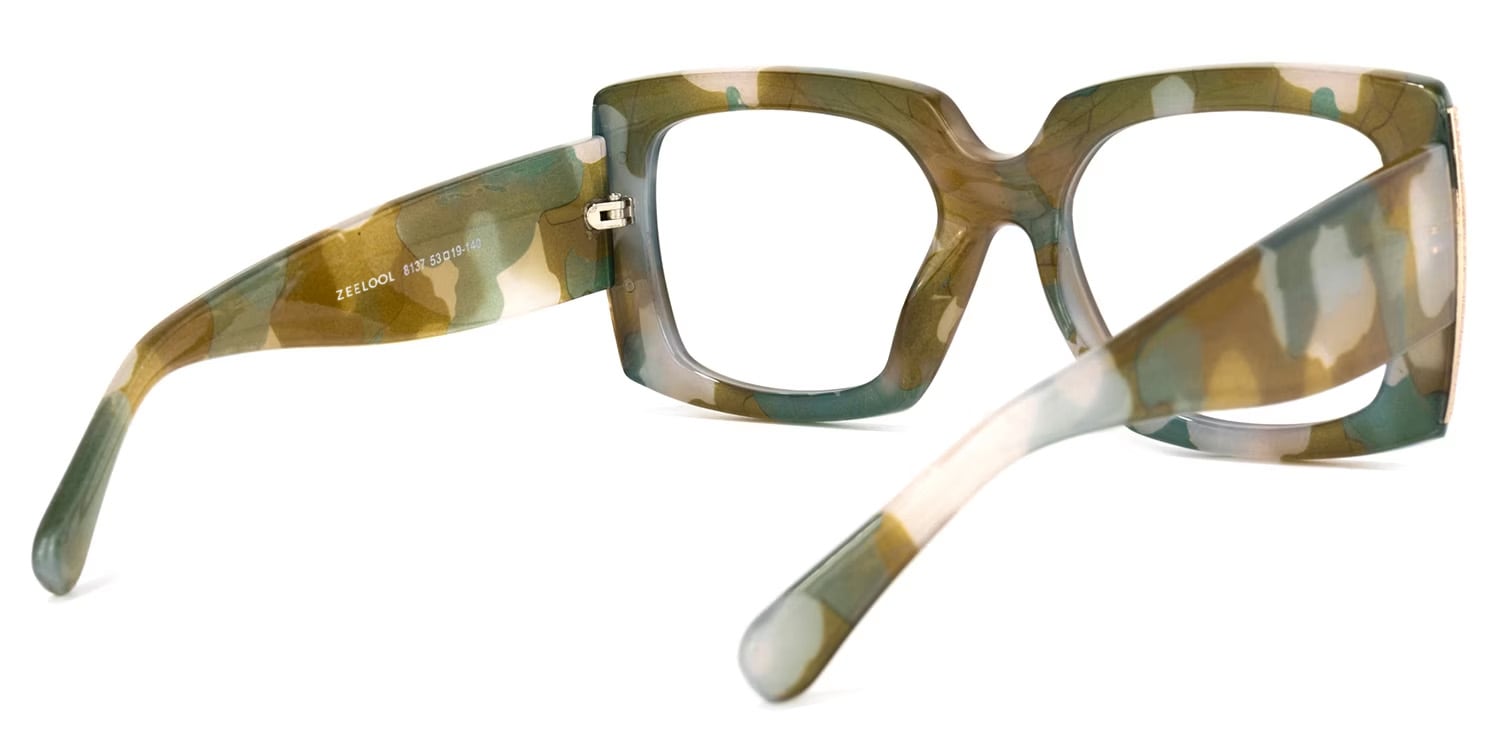 Yael Square Olive Glasses4