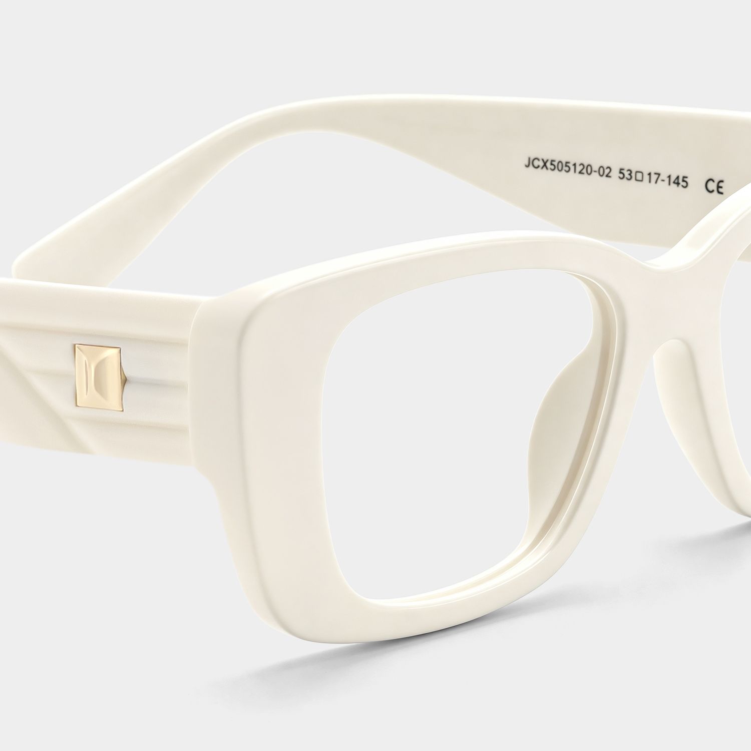 Hannah White Rectangle Frame Eyeglasses | ZEELOOL