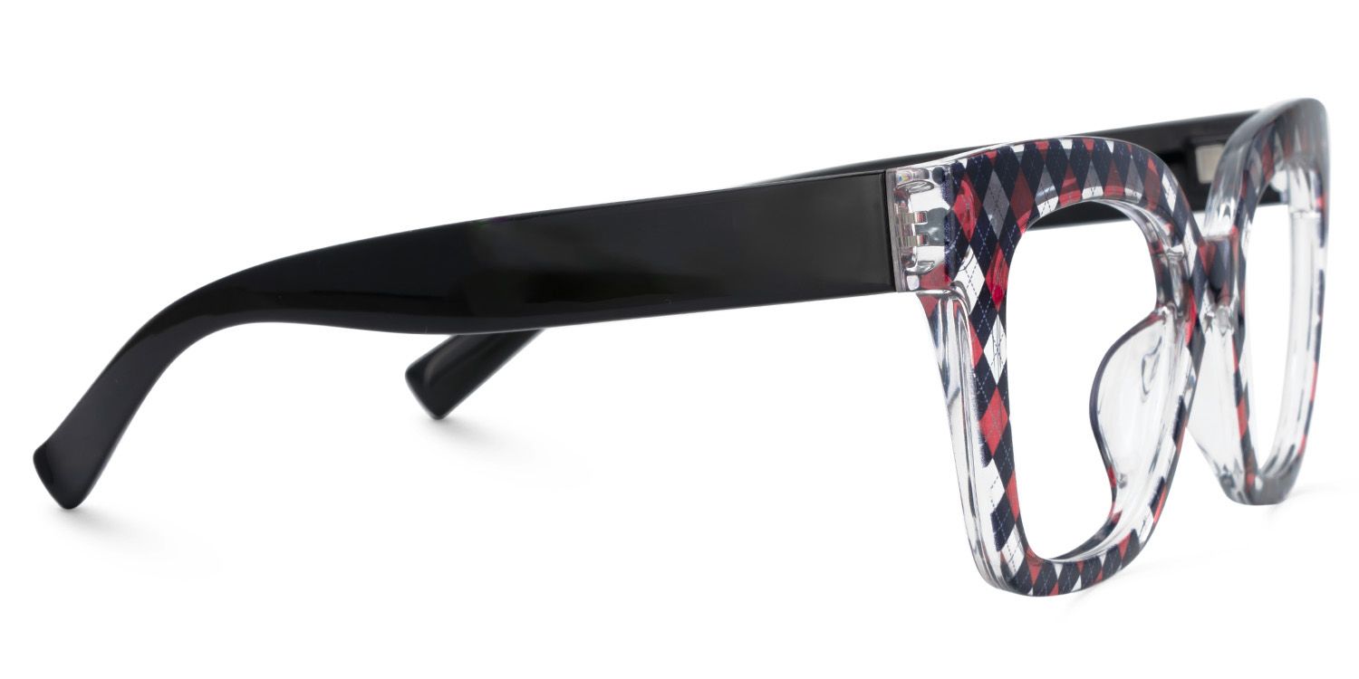 Malcolm Large Rhombus Pattern Frame with Black Arms | Zeelool3