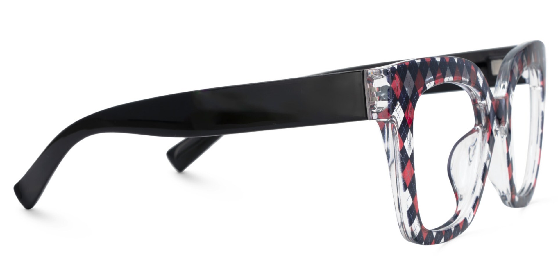 Malcolm Large Rhombus Pattern Frame with Black Arms | Zeelool3