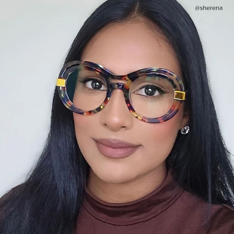 Texidor Round Eyeglasses, Blue Tortoise Frame Glasses6