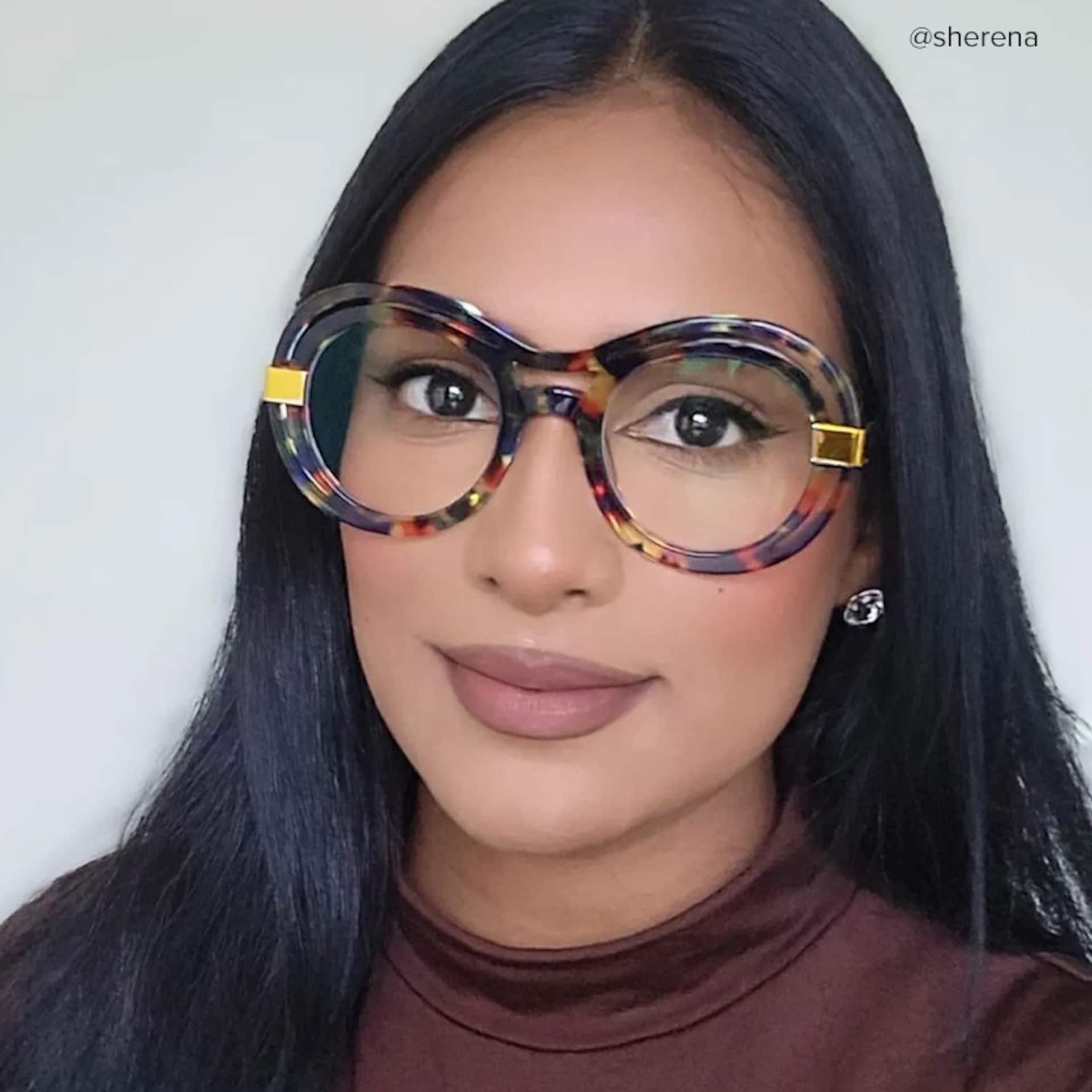 Texidor Round Eyeglasses, Blue Tortoise Frame Glasses7