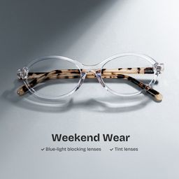 Everly Oval Clear Glasses0