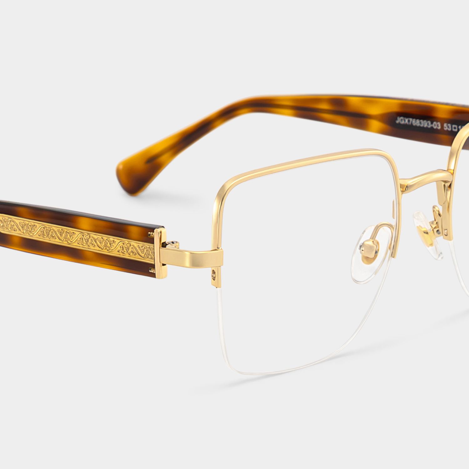 Lauren Gold Tortoise Frame Glasses with Square Frame Online | ZEELOOL