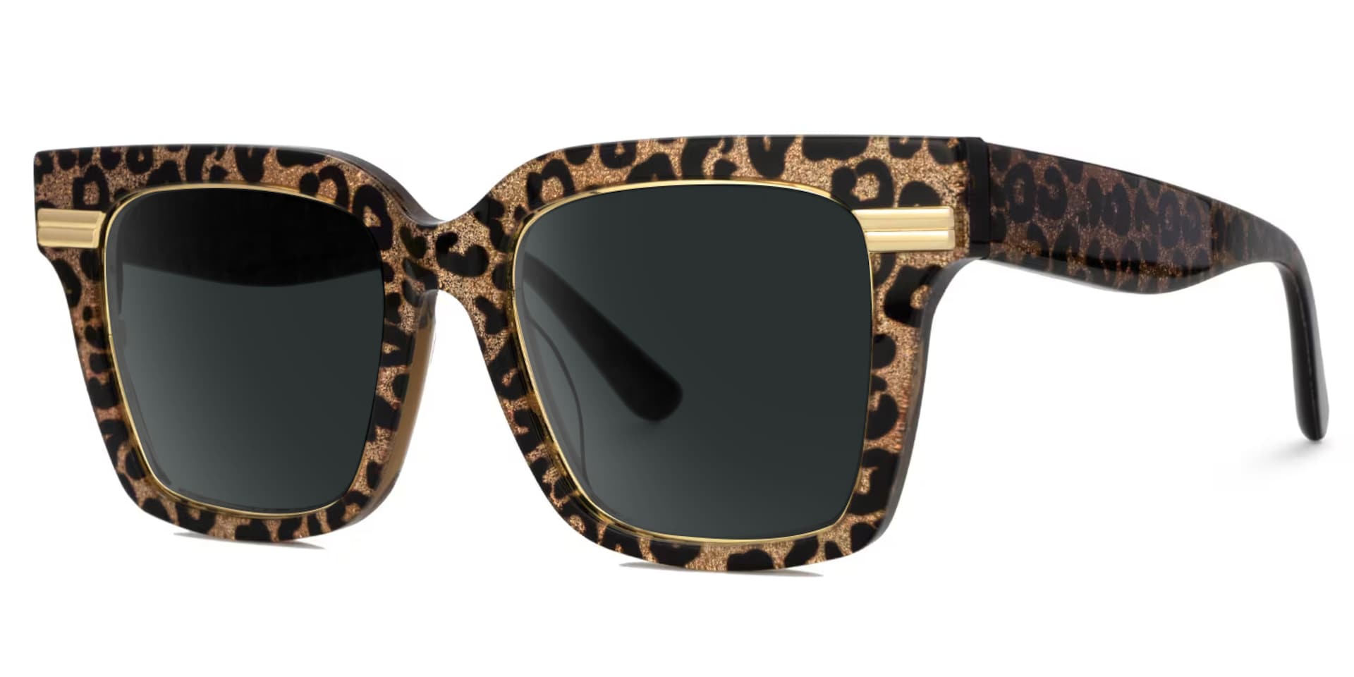 Taylor Square Savage Gold Leopard Pattern Frame Glasses for females1