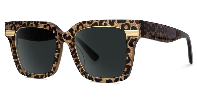 Taylor Square Gold Leopard Sunglasses