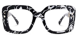 Yary Square Cow Pattern Glasses1