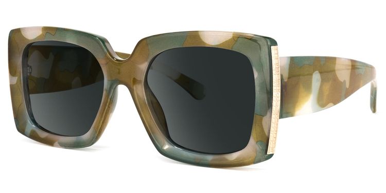Yael Square Olive Glasses