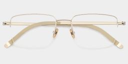 Carson Rectangle Light Gold Glasses2