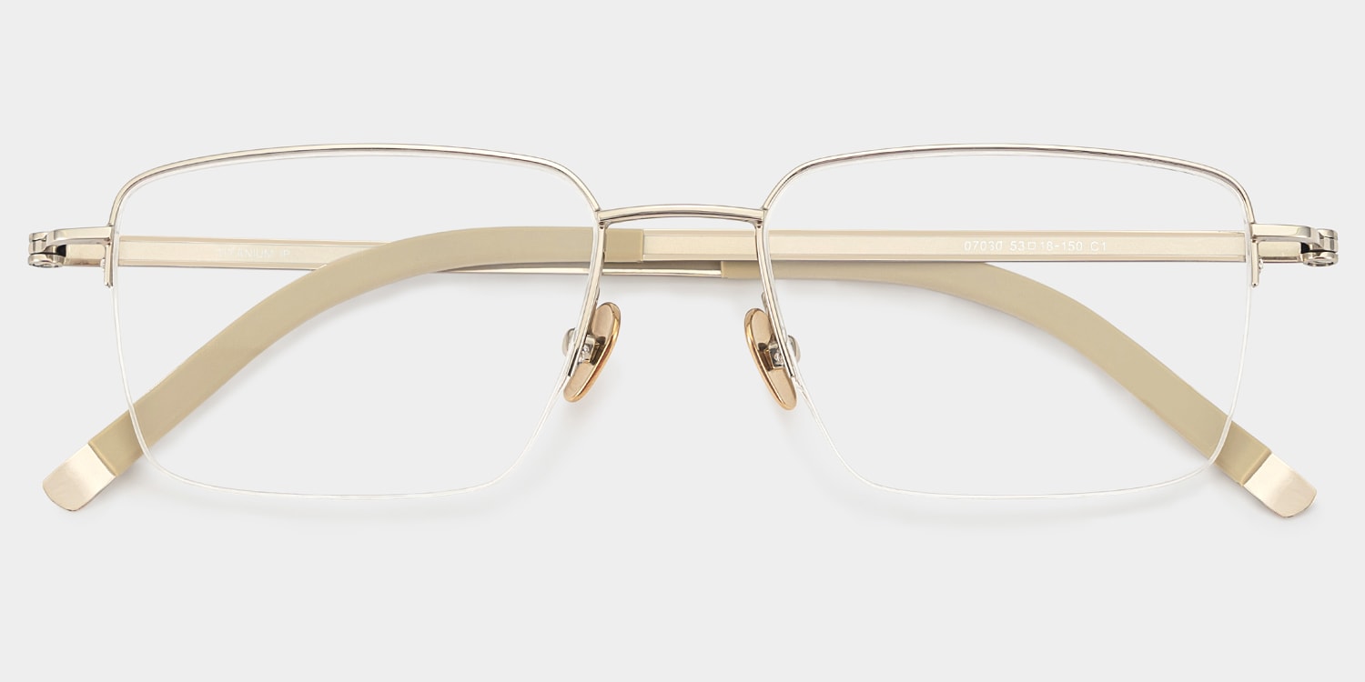 Carson Rectangle Light Gold Glasses
