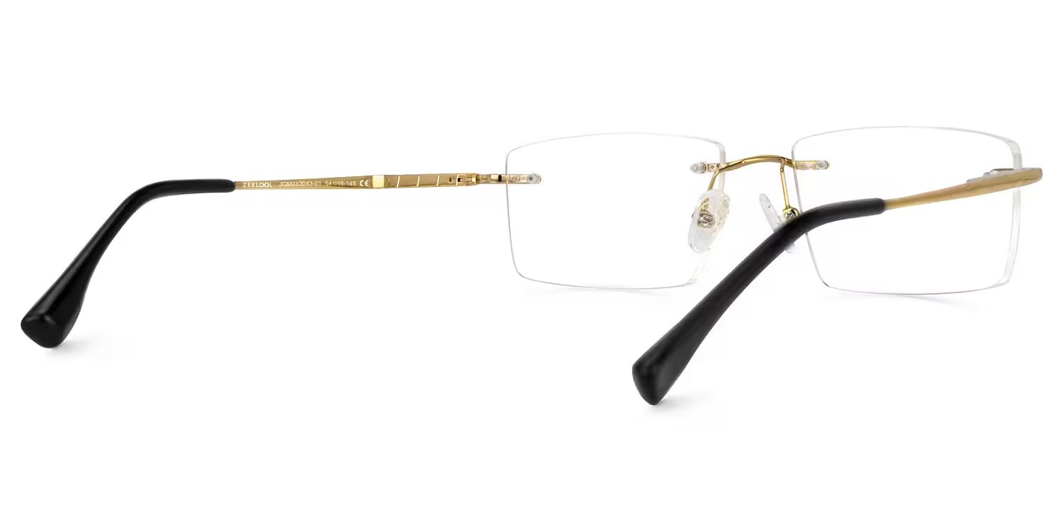 Cetina Rectangle Gold Metal Frame Glasses | ZEELOOL3