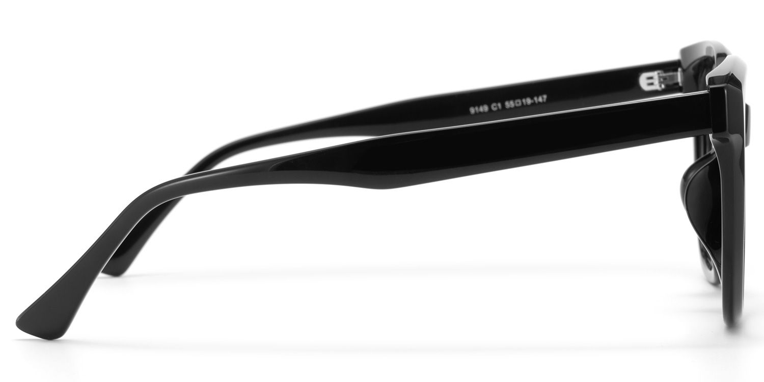 Mirage Black Geometric Polarized Sunglasses for Driving | ZEELOOL3
