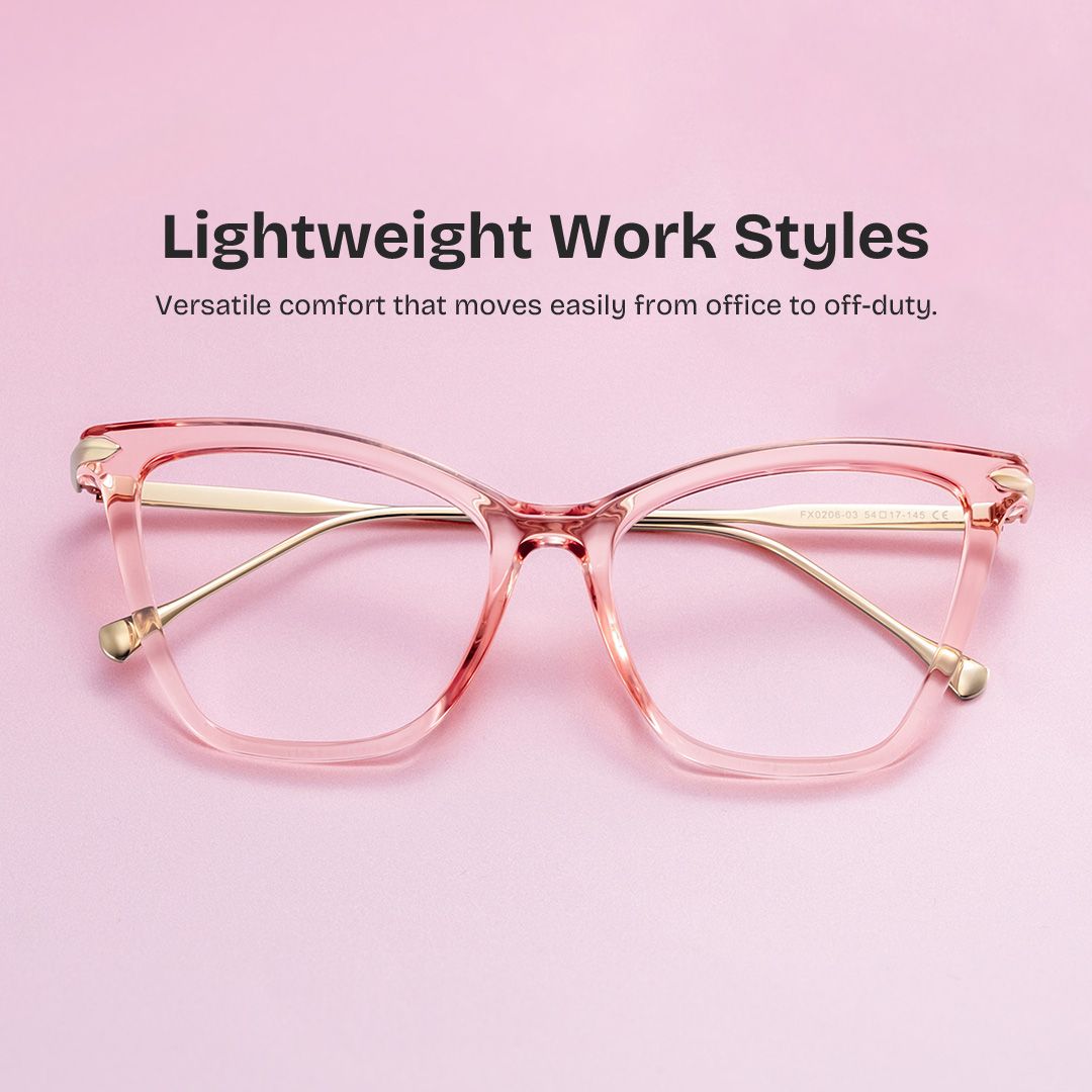 Hilary Butterfly Light Pink Transparent Eyeglasses