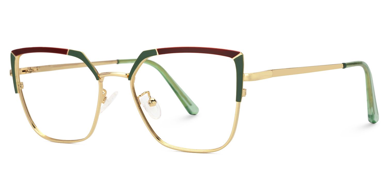 Shadai Red-Green Eyeglasses in Square Full-Frame  | Zeelool1
