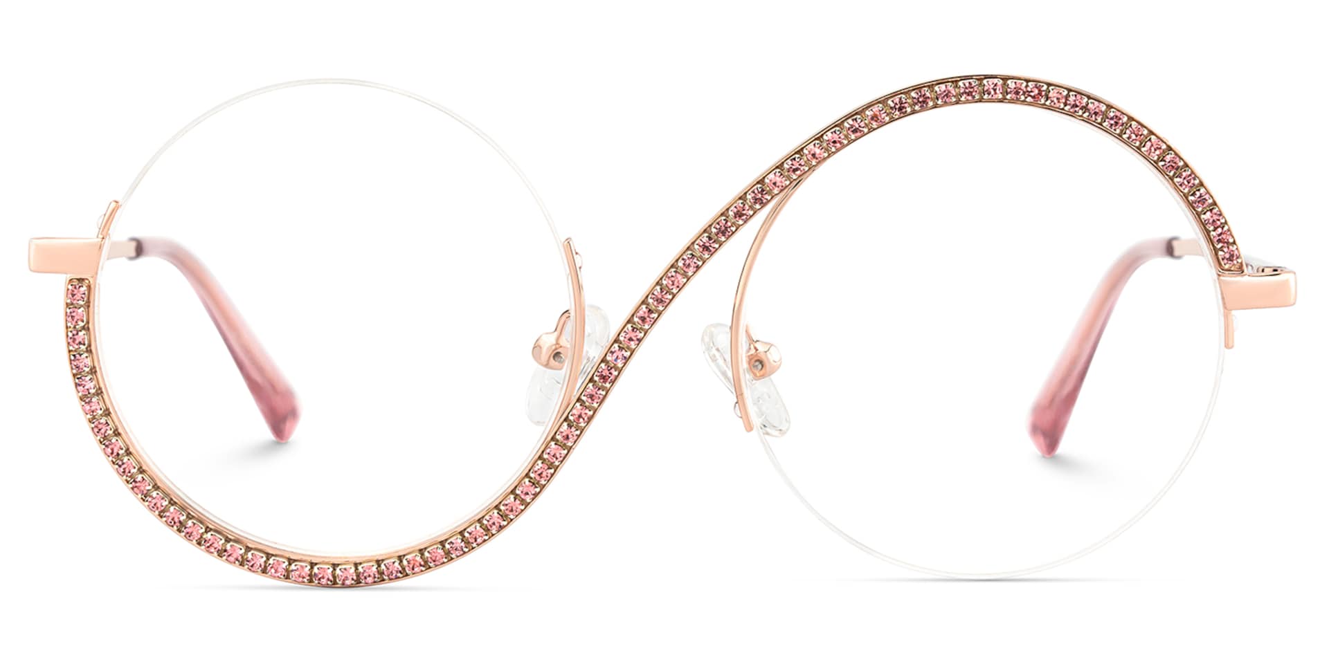 Women's Half Rim Glasses With Diamonds0