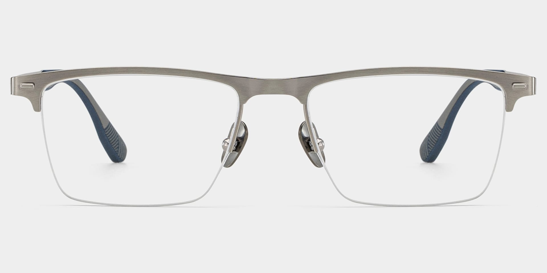 Browline Silver Eyeglasses- Brock Titanium Frame Glasses3