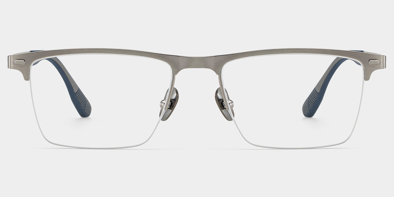 Brock Browline Silver Glasses