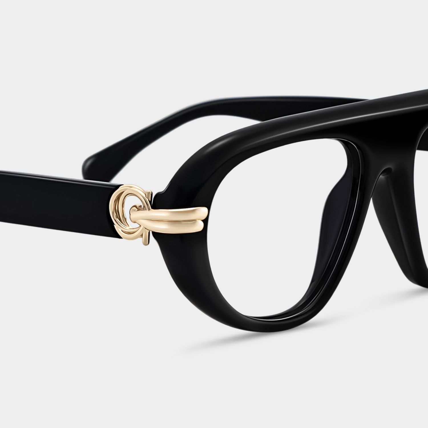 Buy Aveline Black Aviator Thin Frame Glasses Online | ZEELOOL4