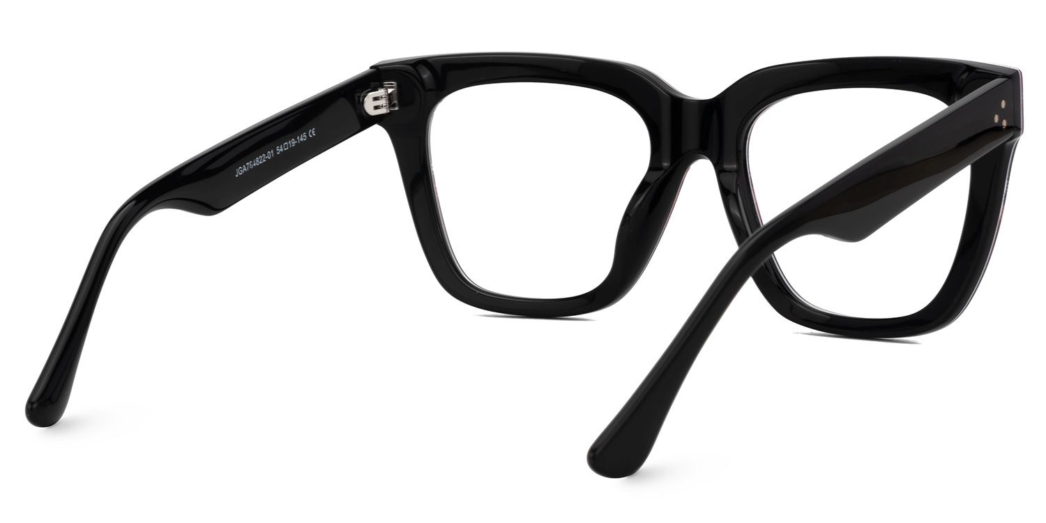 Boston Red Plaid Glasses in Square Oversize Frame Design3