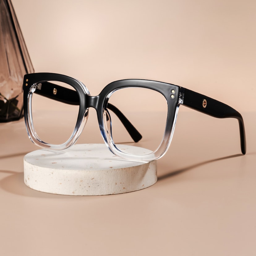 Ebony Square Black Crystal Glasses
