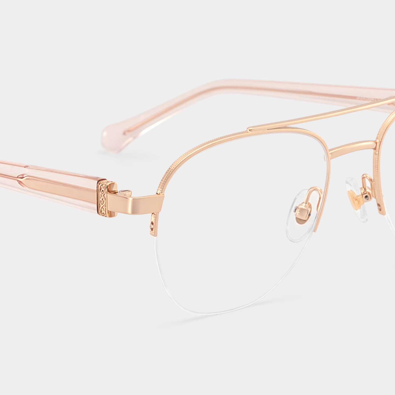 Emily Aviator Rose Gold Glasses4
