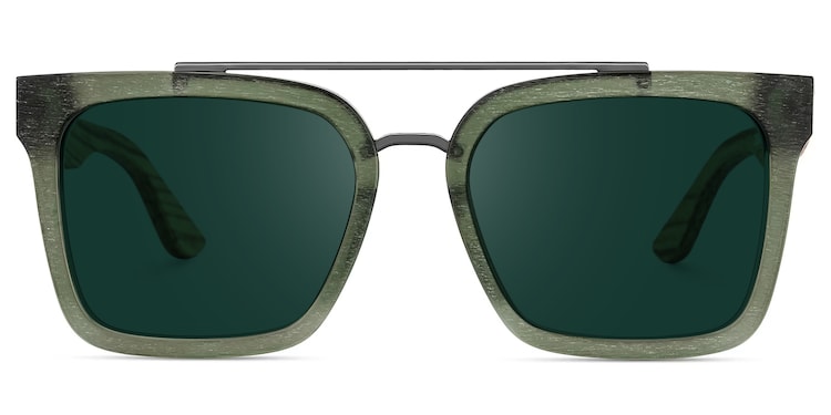 Pascal Aviator Green Sunglasses