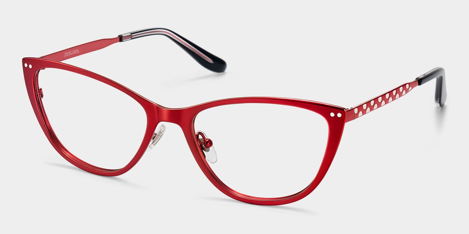 Katherine Red Cat-Eye Glasses | ZEELOOL3