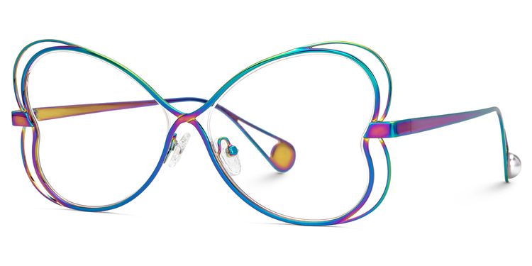 Aretha Geometric Iridescent Glasses