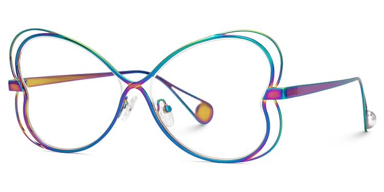 Aretha Geometric Iridescent Glasses