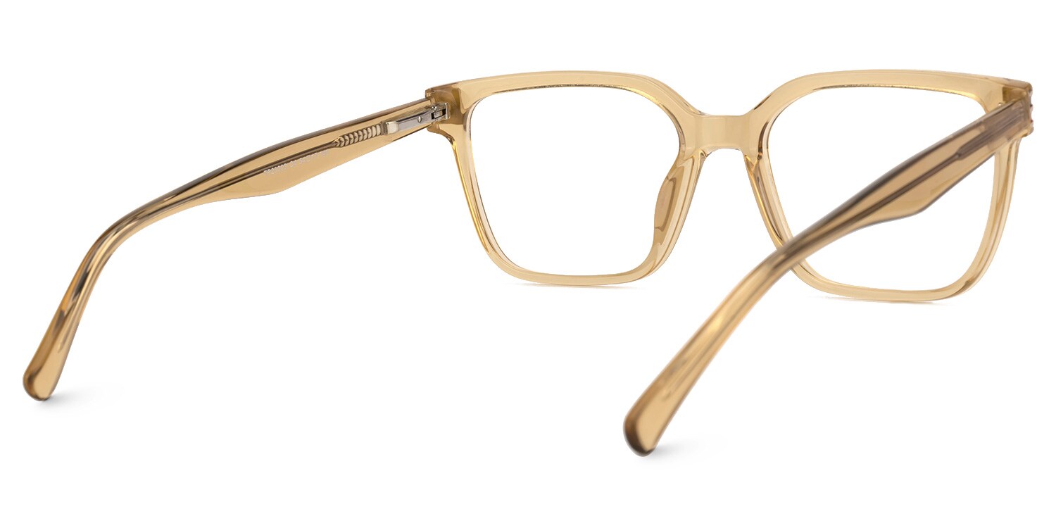 Rectangle Rucke Champagne Color Frame Glasses | Zeelool3