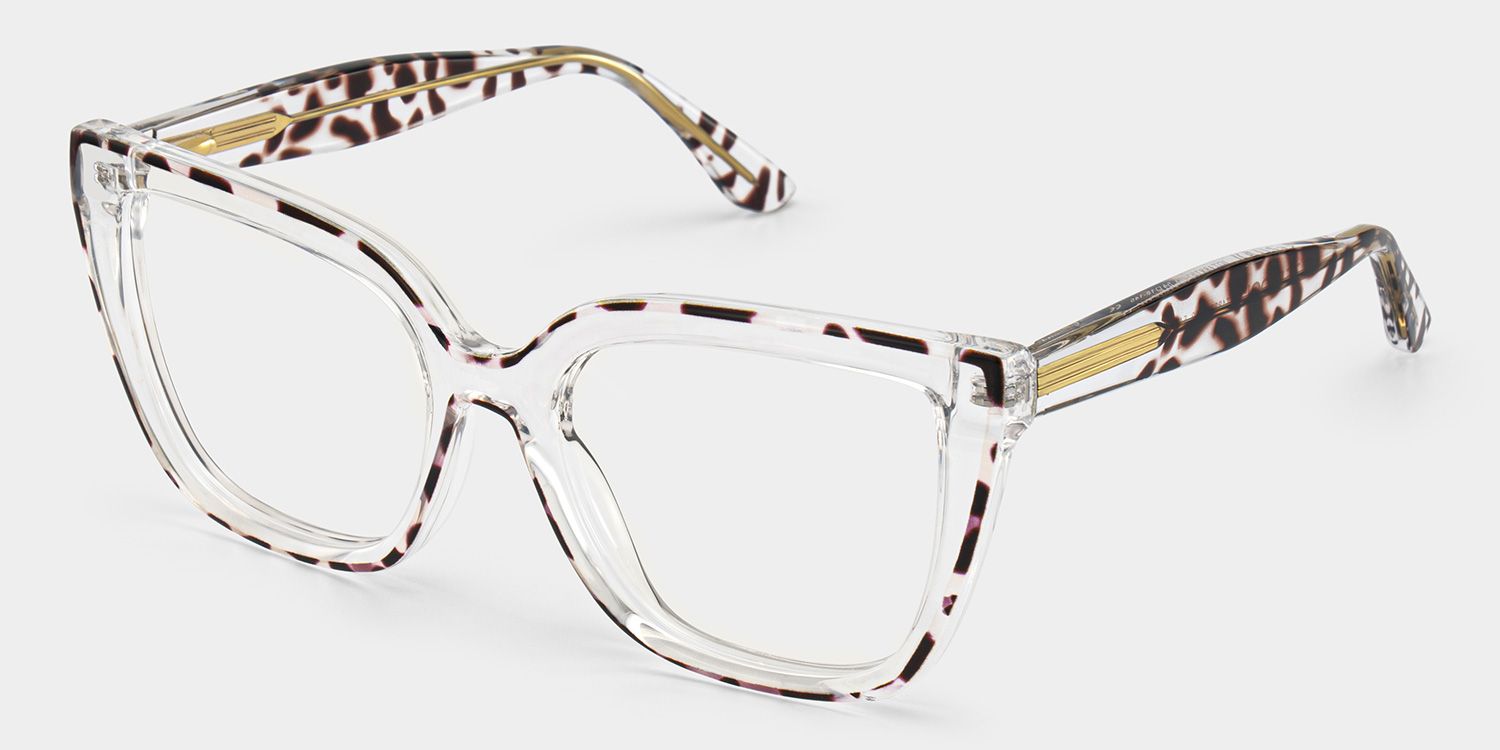 Mirta Square Tortoise Eyeglasses and Clear Frame2