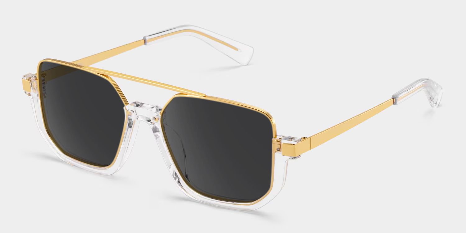 Oromiya Mixed Gold Clear Frame Sunglasses | ZEELOOL