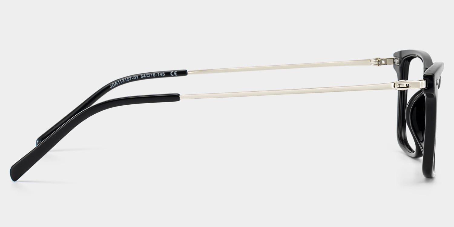 Eleanor Rectangle Black Glasses3