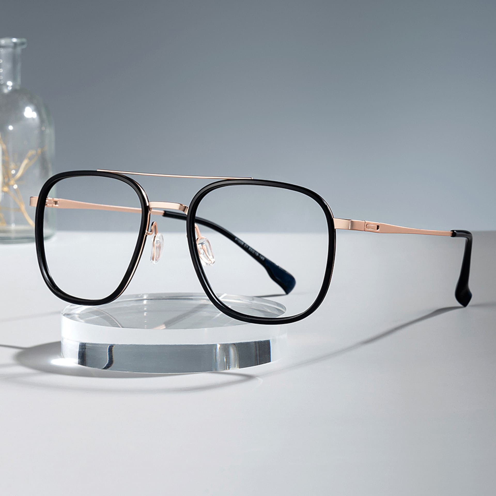 Black Designer Eyeglasses Frames In Aviator0