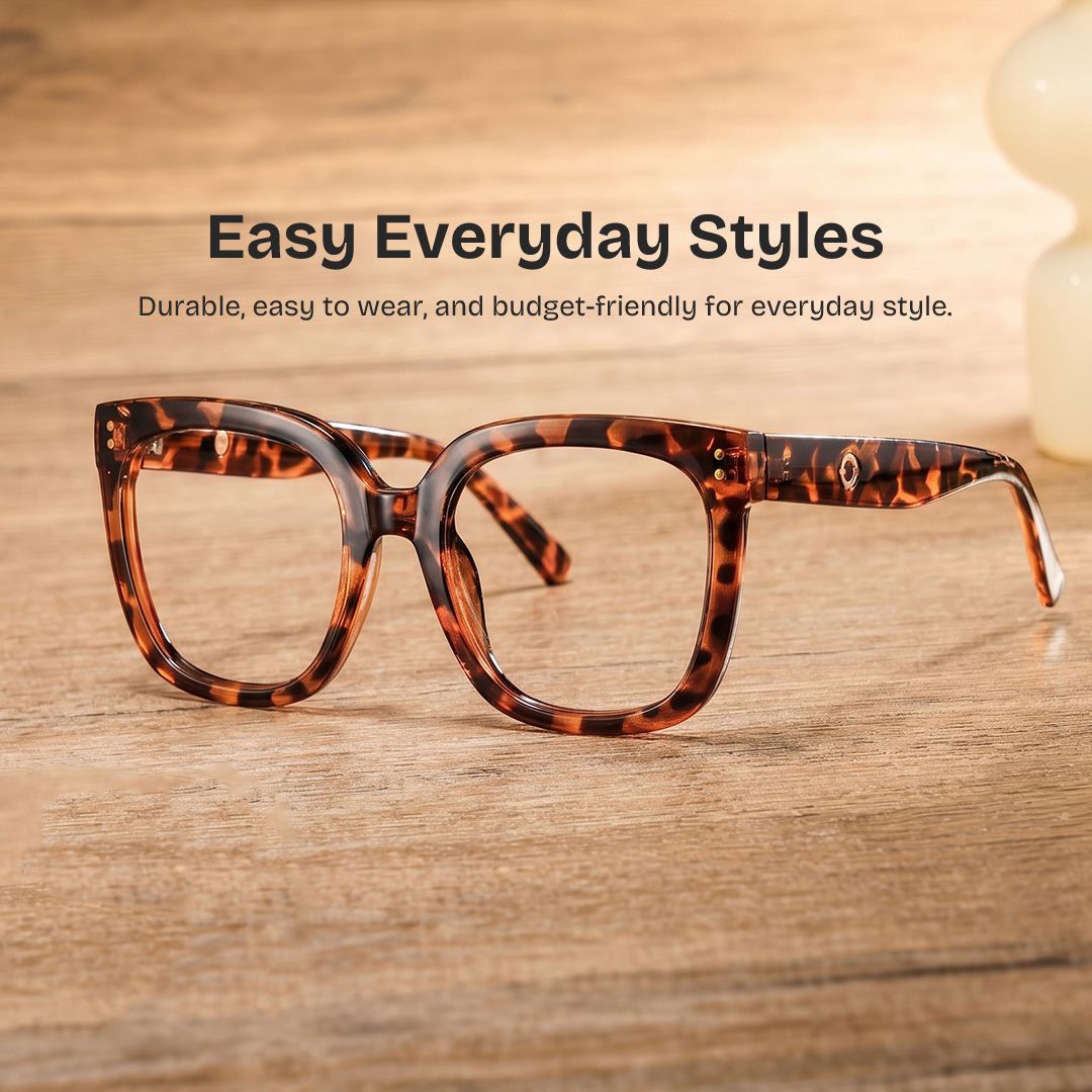 Ebony Tortoise Eyeglasses and Square Glasses Frames | ZEELOOL