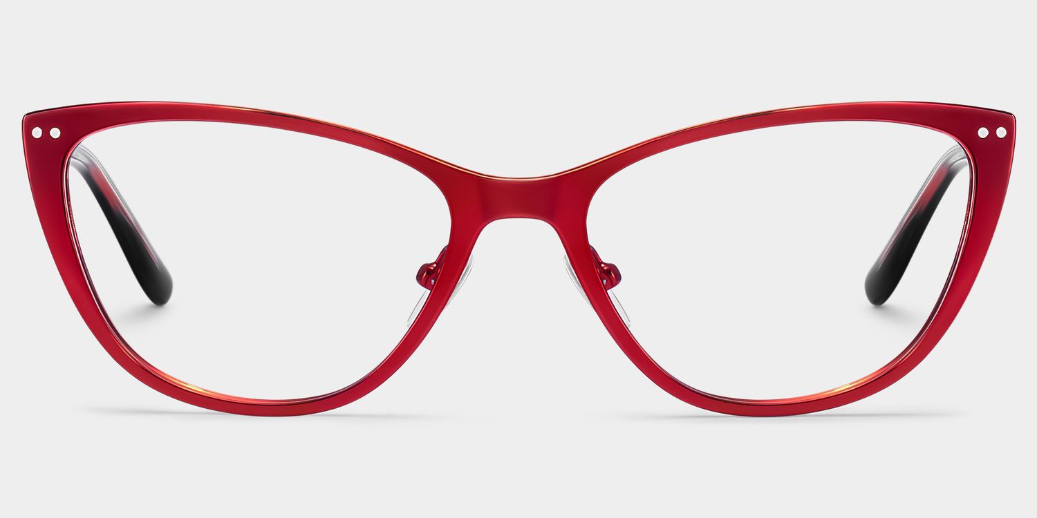 Katherine Red Cat-Eye Glasses | ZEELOOL1