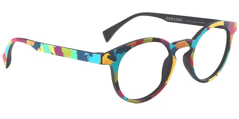 Street-Artist Round Colorful Funky Frame Glasses | Zeelool2