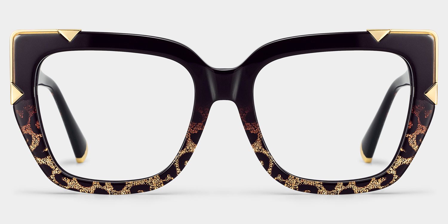 Dax Square black leopard print Frame Eyeglasses for Women| ZEELOOL2