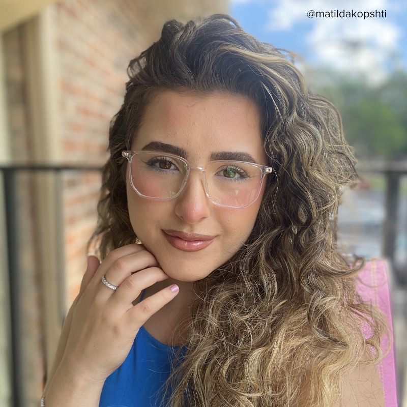 Fezell TR90 Square Crystal Frame Glasses | Zeelool Optical6