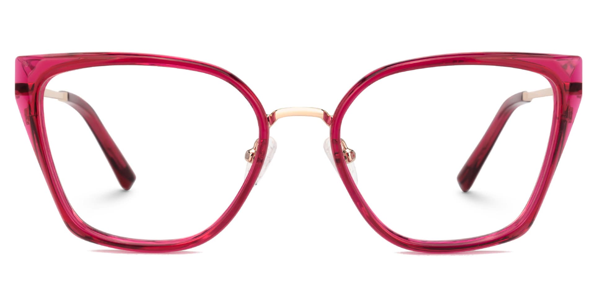 Martine Square Bright-Pink Eyeglasses and Thin Frames0