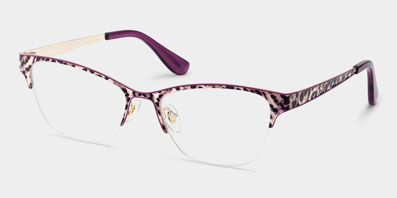 Dorian Purple Leopard Print Cat-Eye Glasses | ZEELOOL3